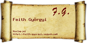 Feith Györgyi névjegykártya
